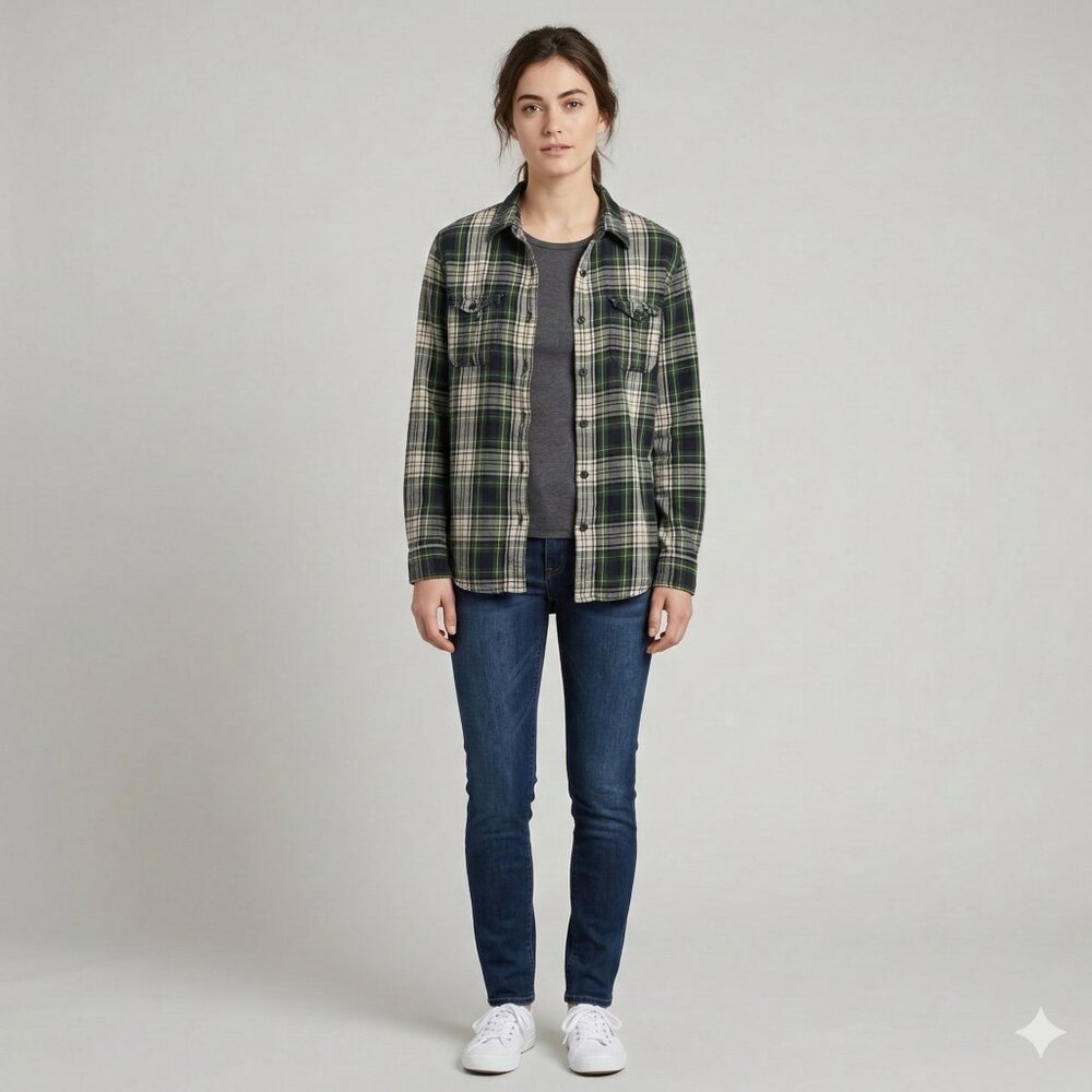 *Ralph Lauren Green Plaid Flannel